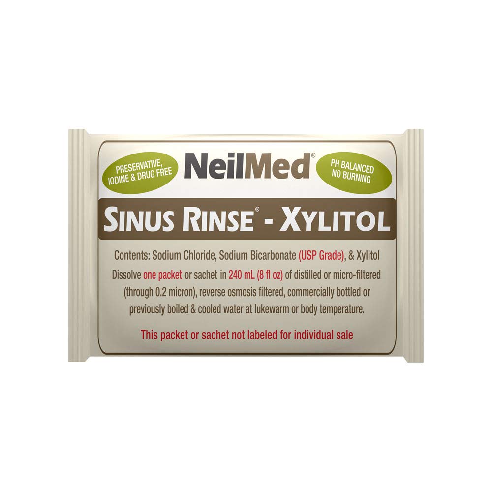 Neilmed Sinus Rinse Xylitol Lavado Nasal Antibacterial Kit 50 Sobres