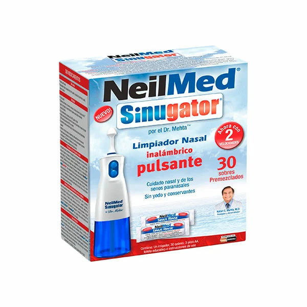 Sinugator Lavador Nasal Electrico c/30 Sobres Premezclados Neilmed